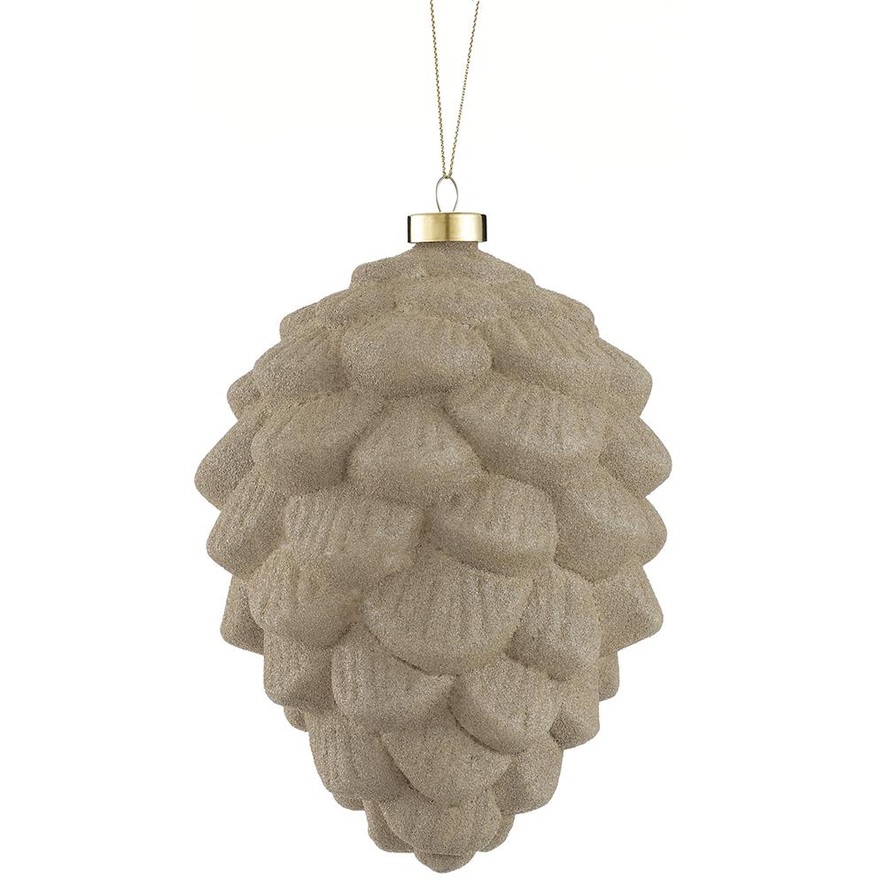 Glass Taupe Pinecone Ornament