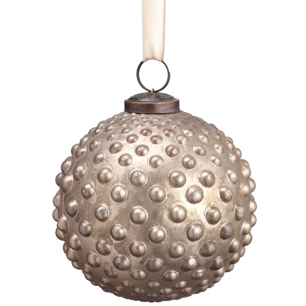 Antique Silver Ball Ornament