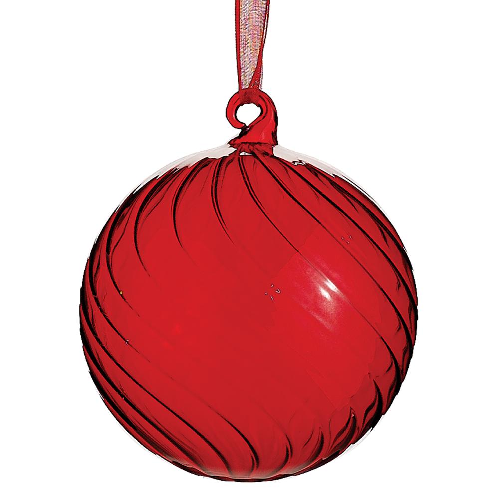 Ribbed Red Glass Ornament