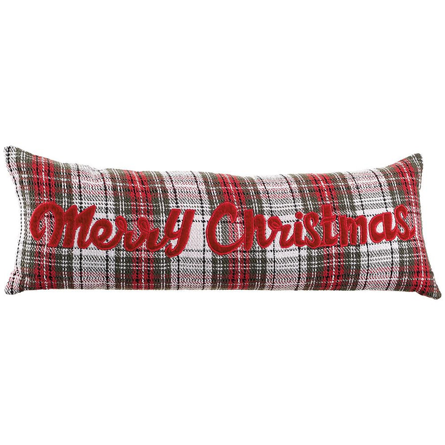 Merry Christmas Plaid Pillow