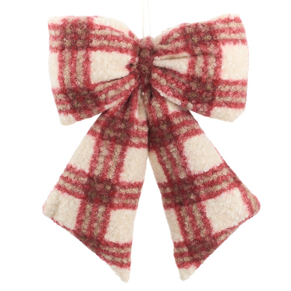 Brown & Red Plaid Bow