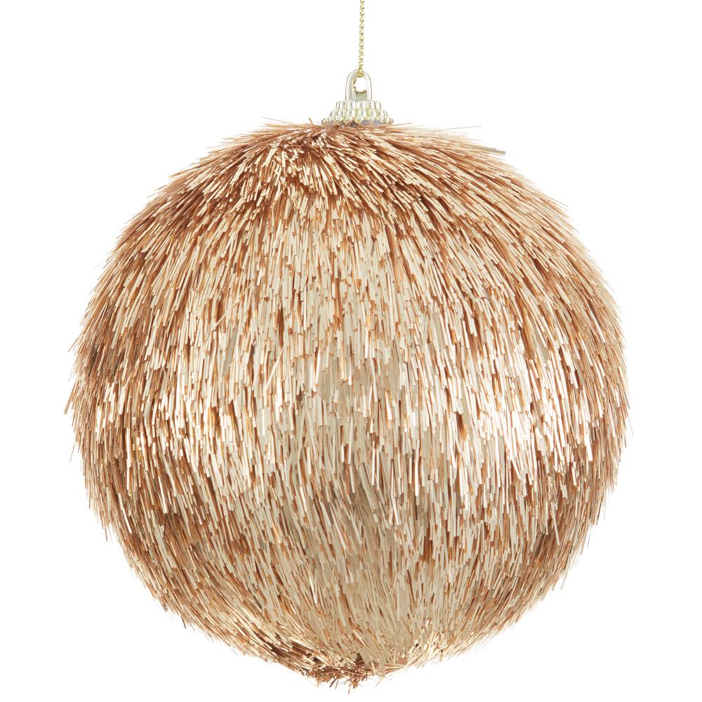 Gold Tinsel Ball Ornament
