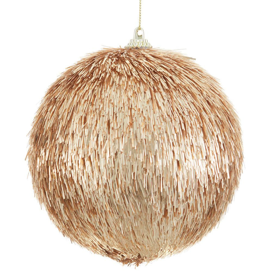 Gold Tinsel Ball Ornament