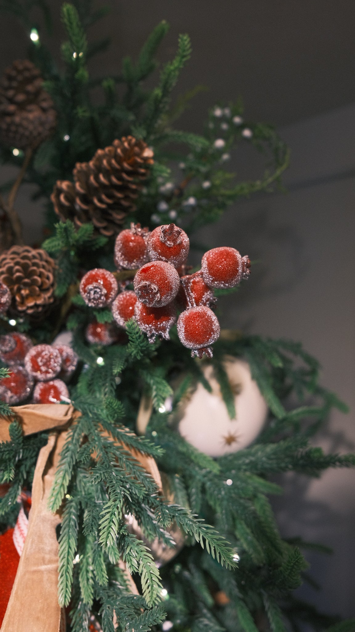 Iced Burgundy Berry Pod Stem