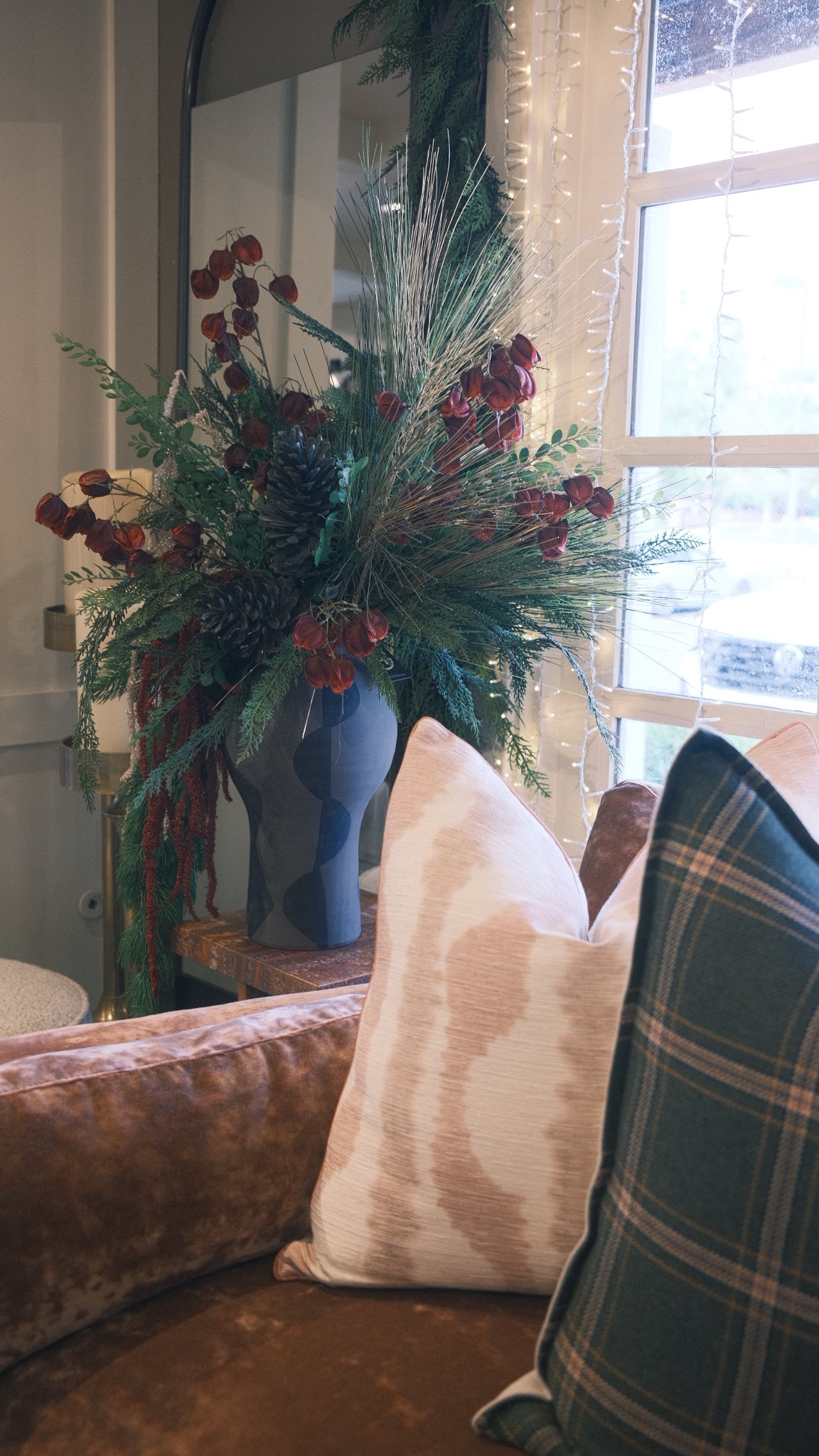Metallic Long Needle Pine Spray