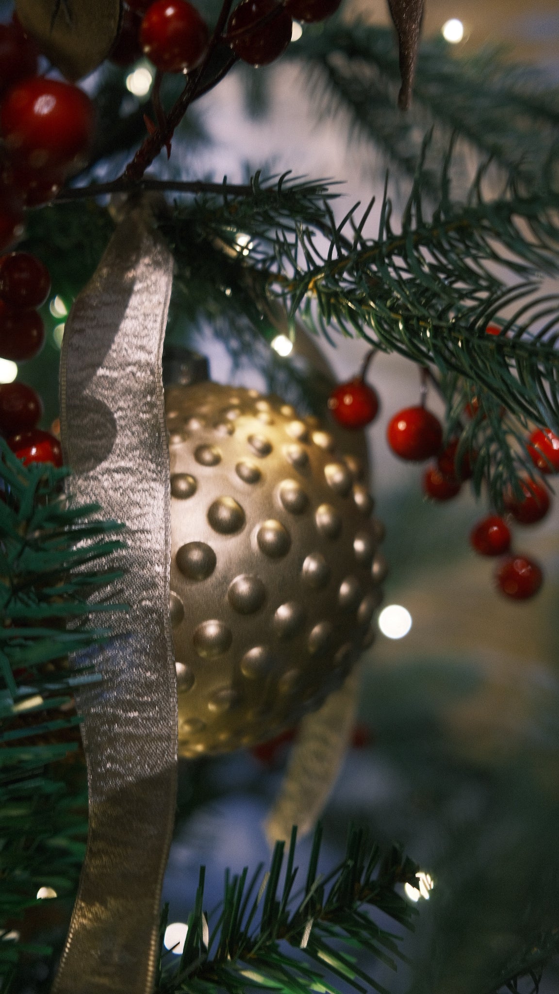 Antique Gold Ball Ornament