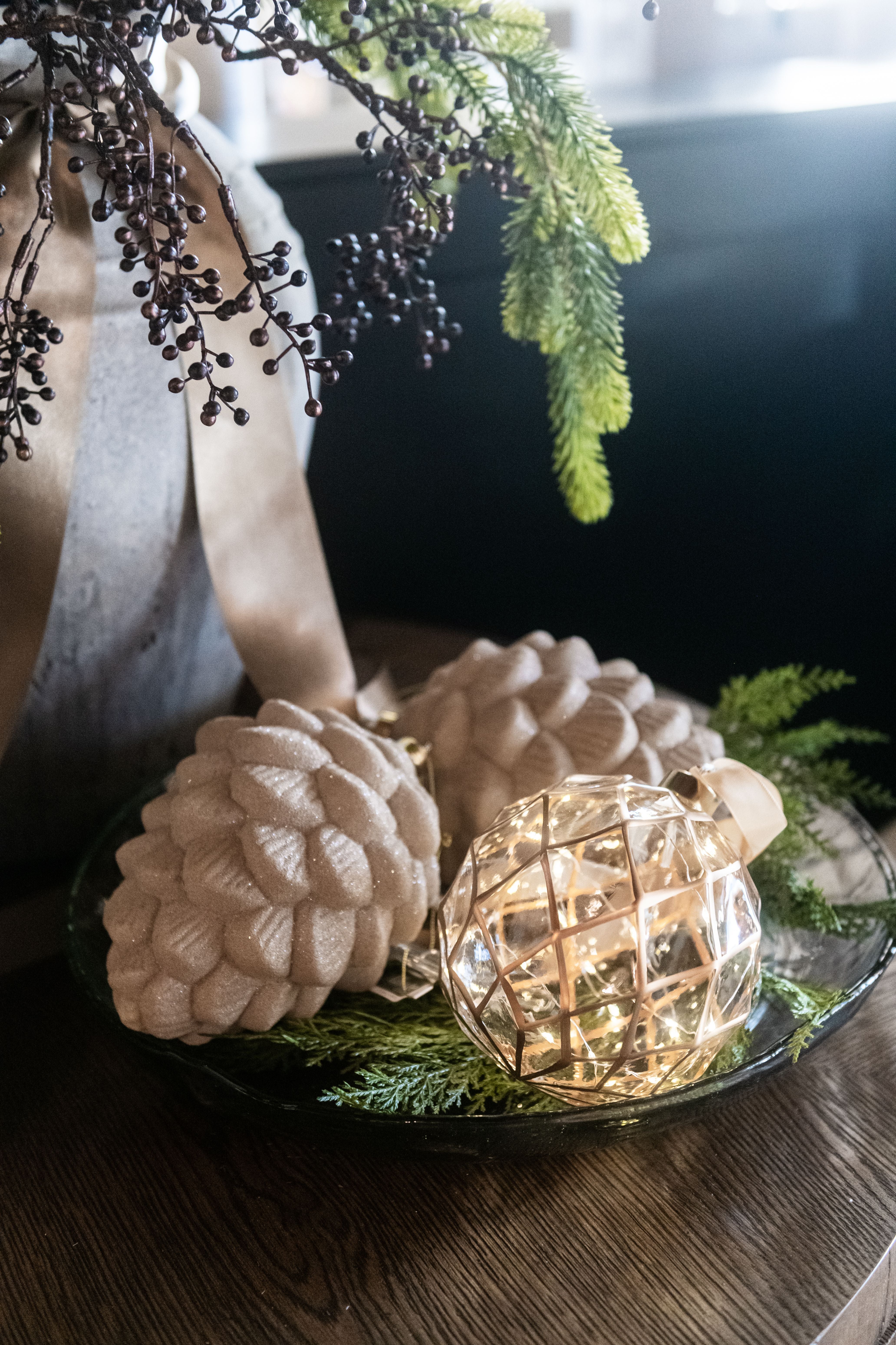 Glass Taupe Pinecone Ornament