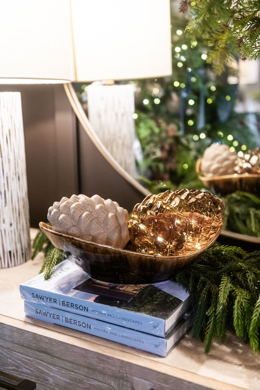 Pinecone LED light ornament