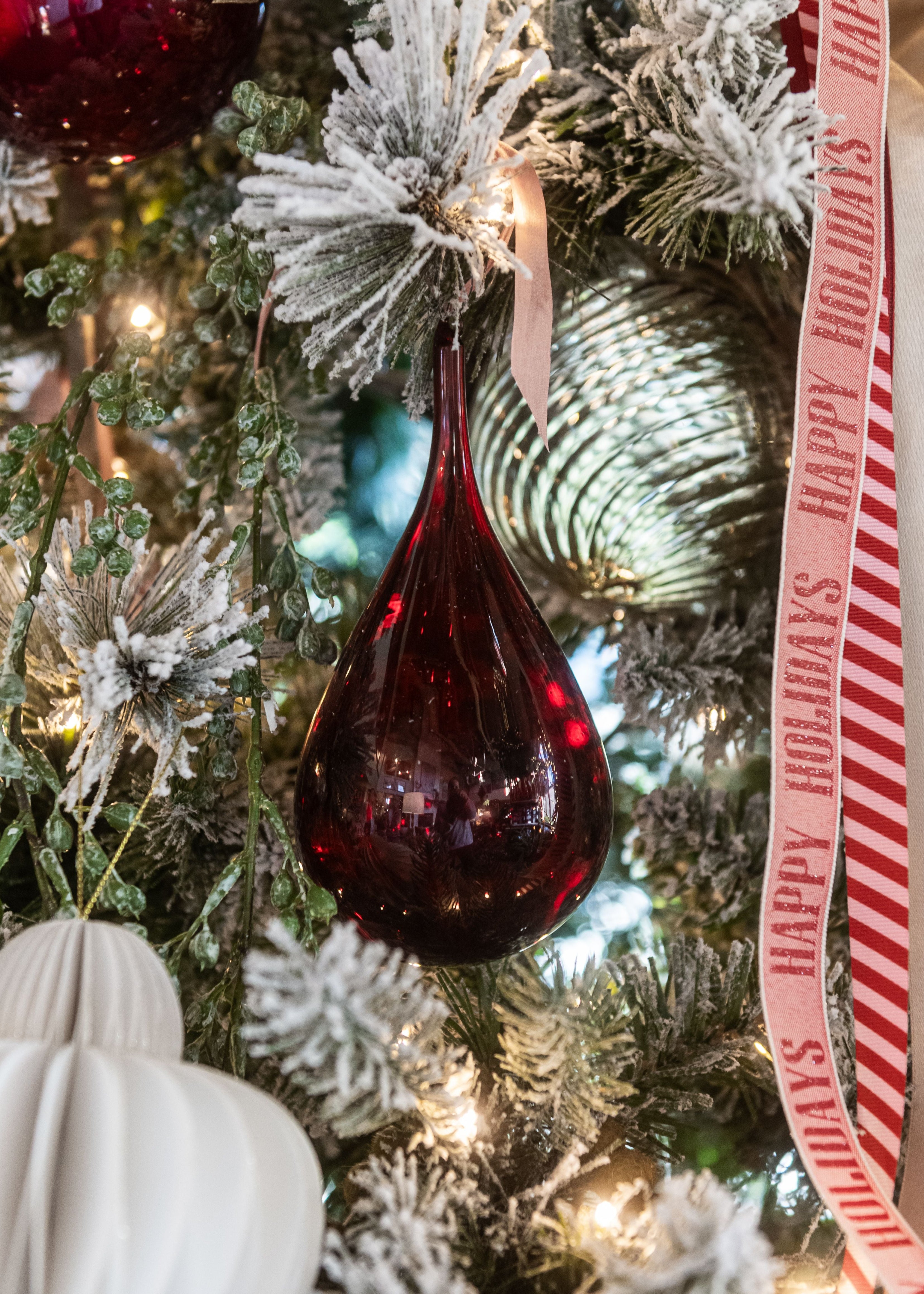 Red Glass Teardrop Ornament