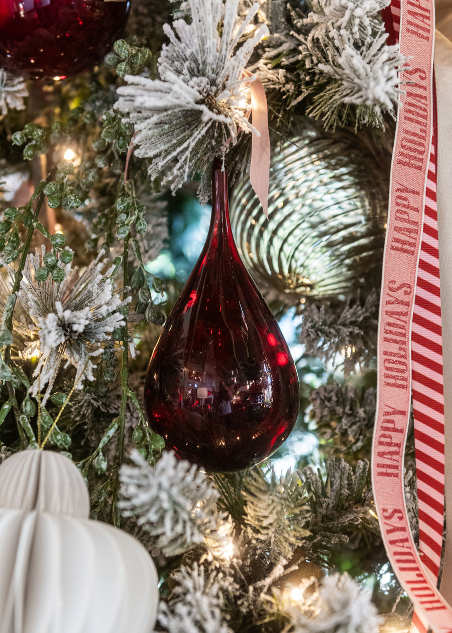 Red Glass Teardrop Ornament