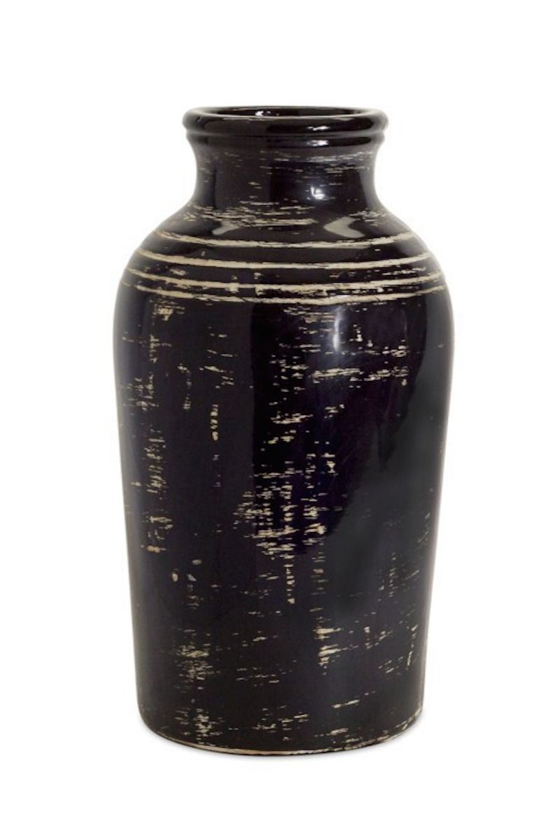 Black Ceramic Vase